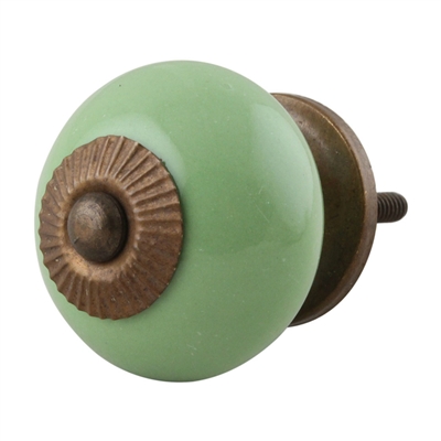 Pea Green Ceramic Cabinet Knob